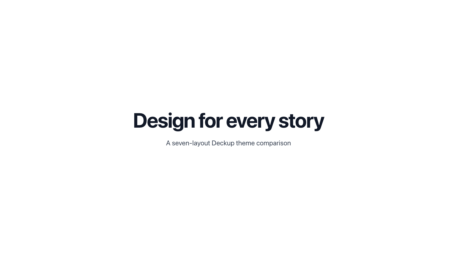 Minimal theme cover with a monochrome centered heading